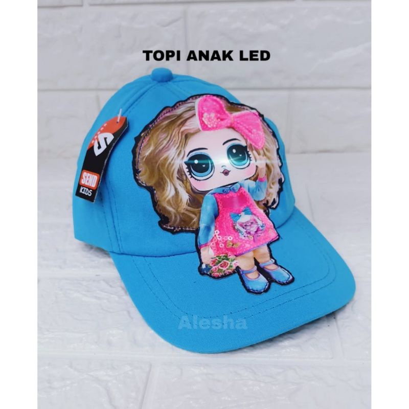 Topi anak Perempuan Topi LED LOL Gaya Korea