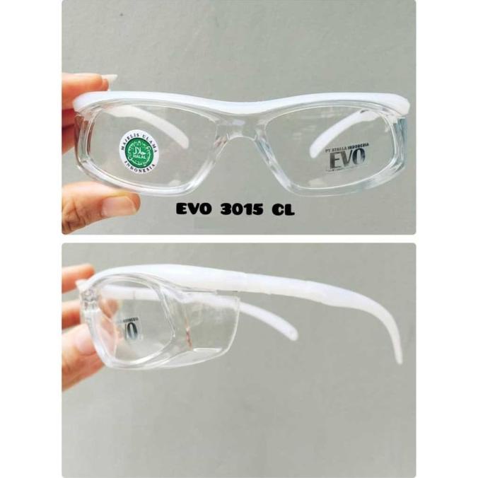 TERBARU Kacamata Safety APD Anti Kuman/Virus HALAL - EVO 3015CL/KACAMATA HITAM/kacamata photocromic/