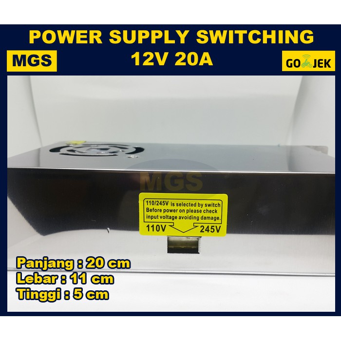 Power Supply Switching 12V 20A