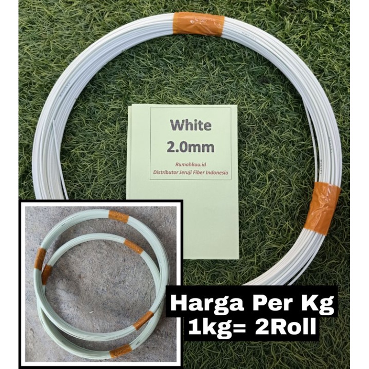 Ruji Fiber 2mm putih untuk sangkar, dongdang, layangan naga dll