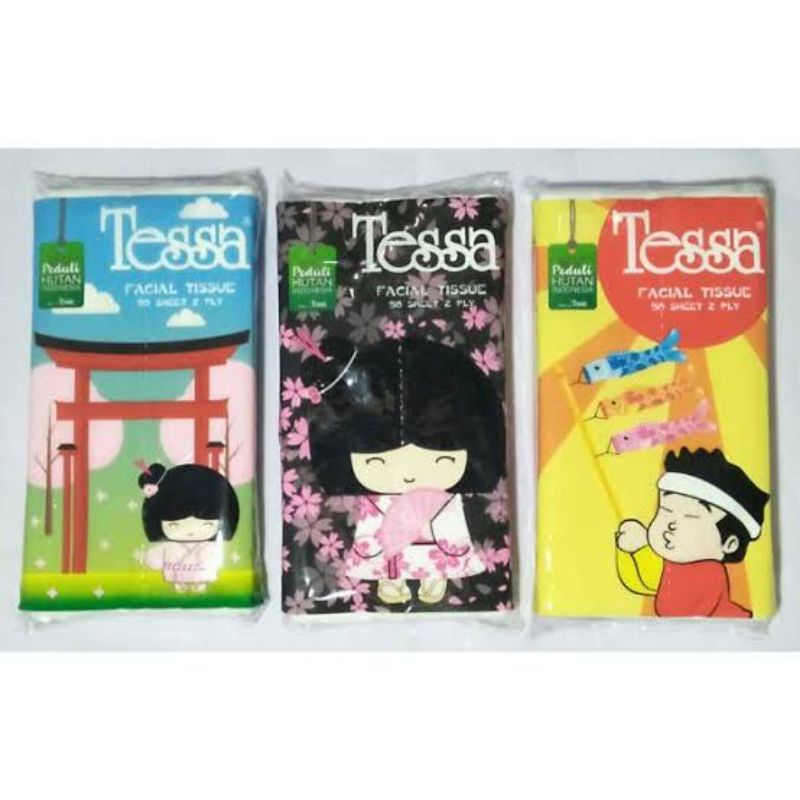 Tissue Wajah / Tissue Travel Pack / Tisu Tessa / 50 sheet 2 ply
