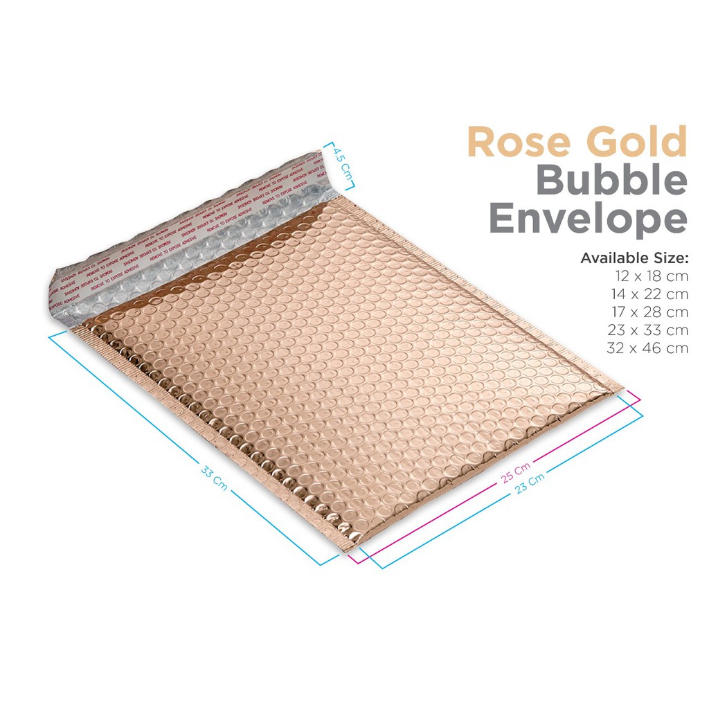 

Amplop Bubble 23 x 33 cm Rose Gold (isi 25 lbr)