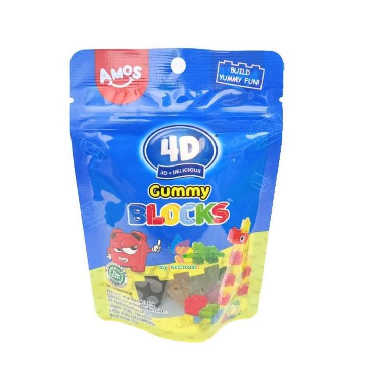 

CodeAa1A9--Amos Gummy Candy Blocks / Permen Lunak / Permen Jelly 4D Bentuk Balok 72gr