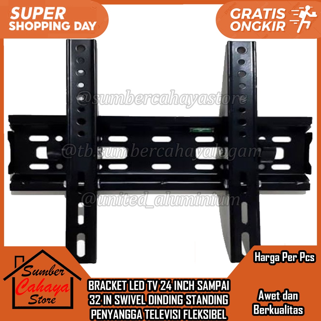 BRACKET TV BREKET BRAKET TELEVISI LED 24 25 26 27 28 29 30 31 32 IN INCI INCHI INCH ADJUSTABLE FLEKS