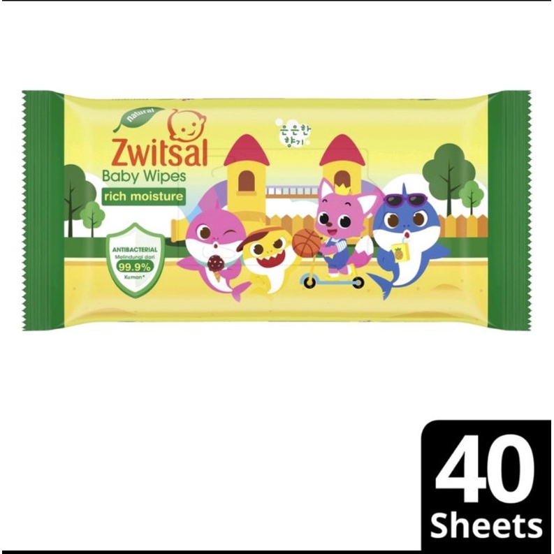 Zwitsal Baby WIPES Rich Moisture 40pcs ; Wipes sensitive 50pcs