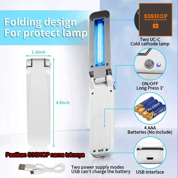 UV Hand Sterilizer UVC Lampu UV Portable Sterilizer