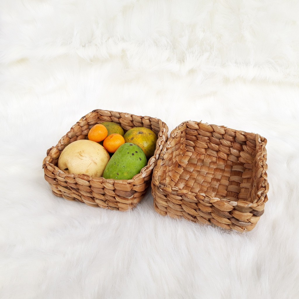 Keranjang Buah 20x20x5 cm Bahan Eceng Gondok Tempat Wadah Keranjang Buah 20x20x5 cm Bahan Eceng Gondok Tempat Wadah