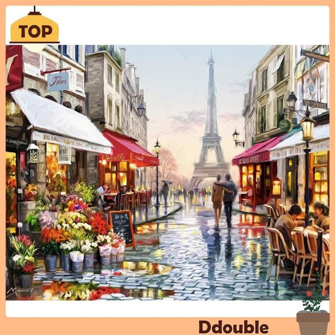 

Ready! 40X30Cm Street Corner Diy Paint By Numbers Oil Painting Murah