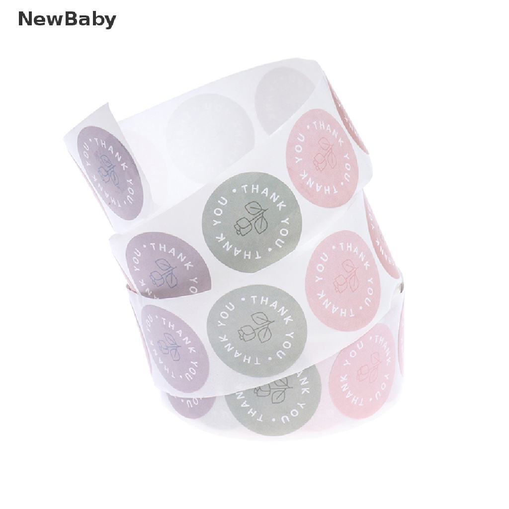 Newbaby 500pcs Stiker Label Motif Tulisan Thank You Gaya Retro