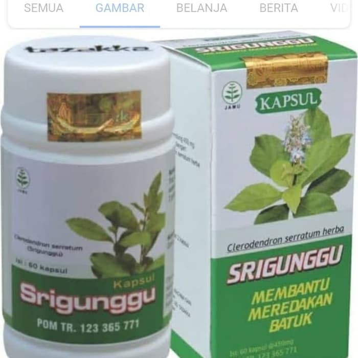 Kapsul Extrak Srigunggu Original - Herbal Obat Gurah & Batuk Flu Alami