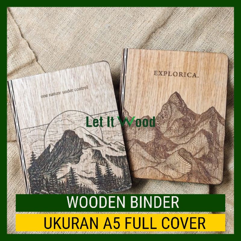 

Wooden Binder Custom /Buku Tulis Isi ulang cover kayu ukuran A5