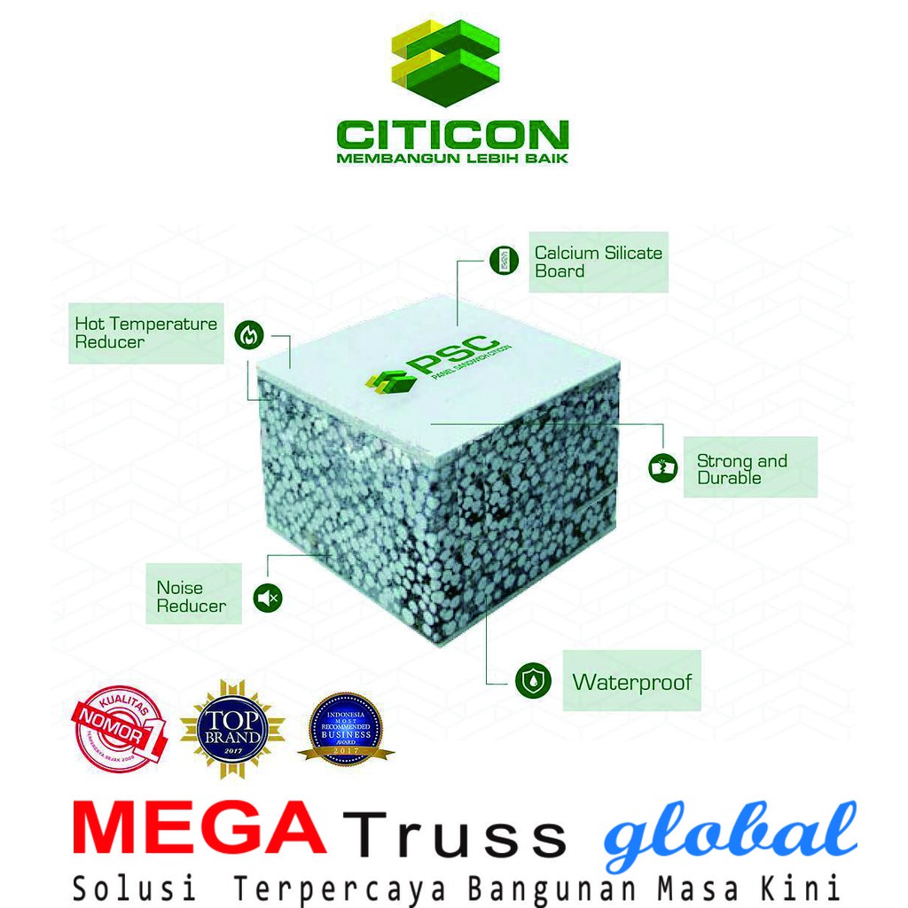 Pasang Panel Sandwich Citicon - Panel Dinding di Kertosono, Baron, Patian Rowo - panel dak hebel
