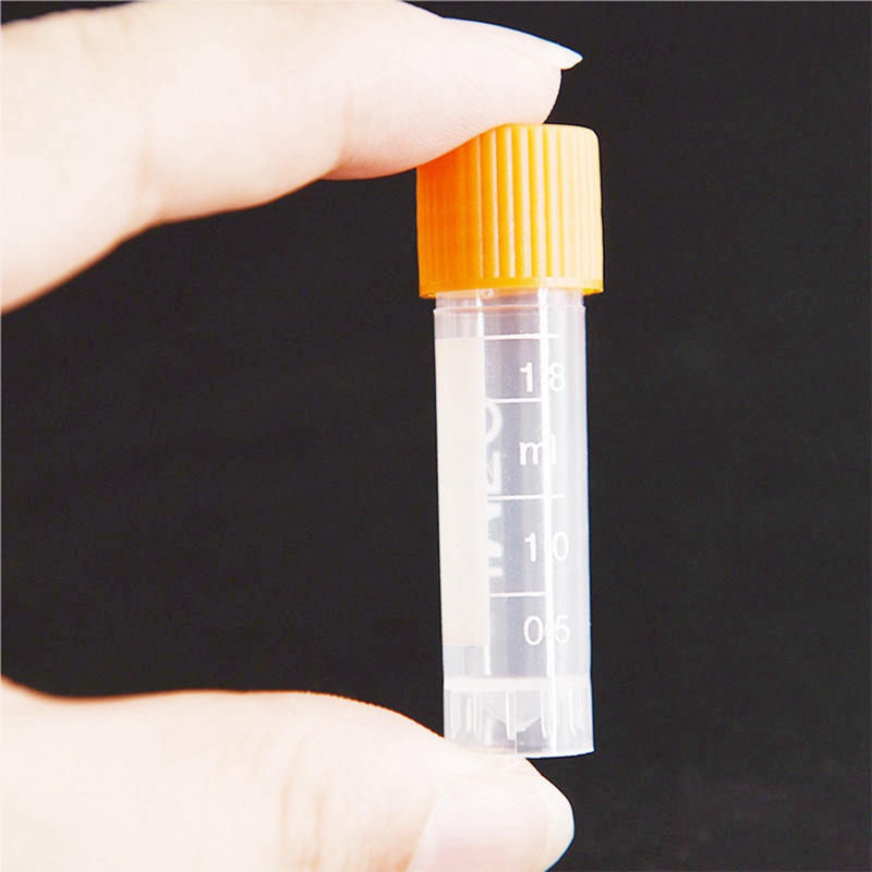 100 Pieces of 1.8 Ml Graduated Centrifuge Tube, Laboratory Cryotube, Orange Screw Cap Centrifuge Tube for Analysis