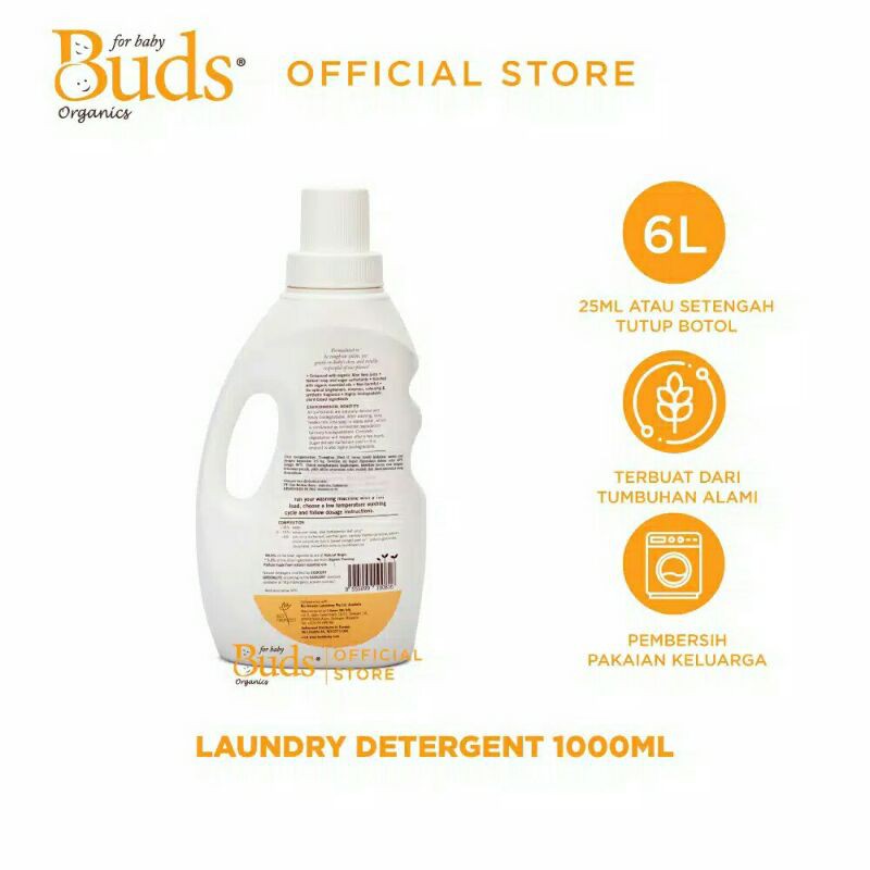 Buds Organics Baby Safe Laundry Detergent 1000ml