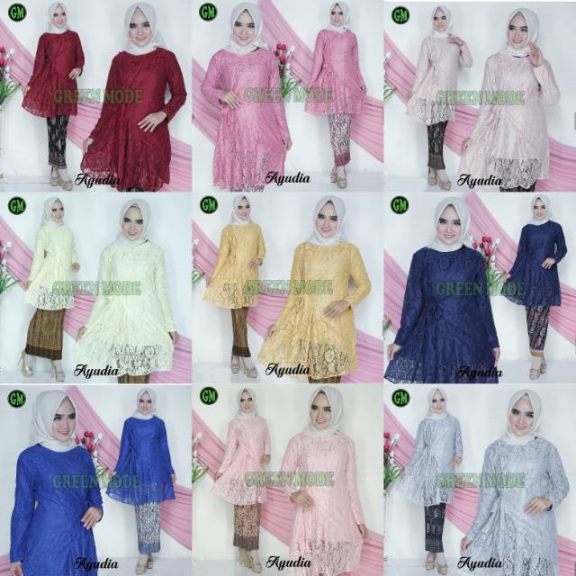 Set kebaya brokat  aldi 2 / kebaya modren / kebaya muslim / kebaya wisuda