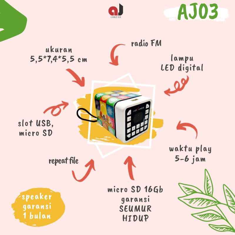 Speaker Quran Audio Box Murottal Mini Pocket Sesuai Sunnah