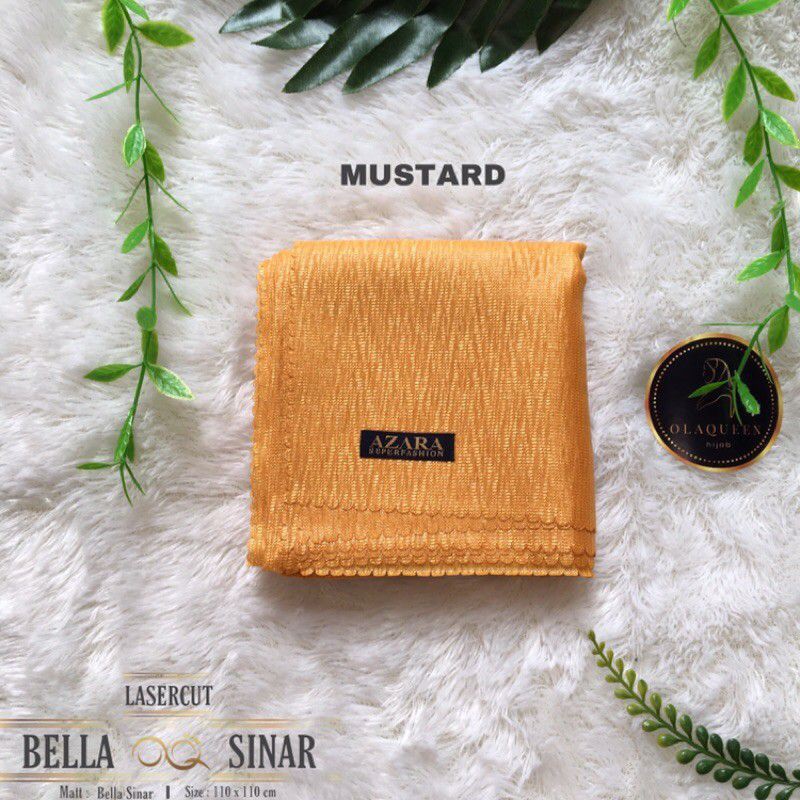 JILBAB SEGIEMPAT BELLA SINAR LC BY AZARA-Mustard