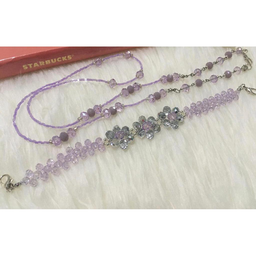 2in1 strap konektor masker hijab lilac silver