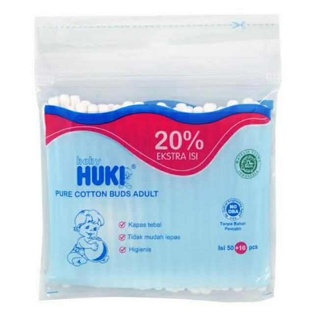 HUKI cotton buds dewasa isi 50pcs