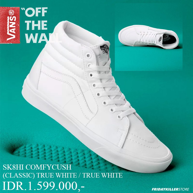 SEPATU VANS OFF THE WALL | SK8 HI COMFYCUSH CLASSIC TRUE WHITE