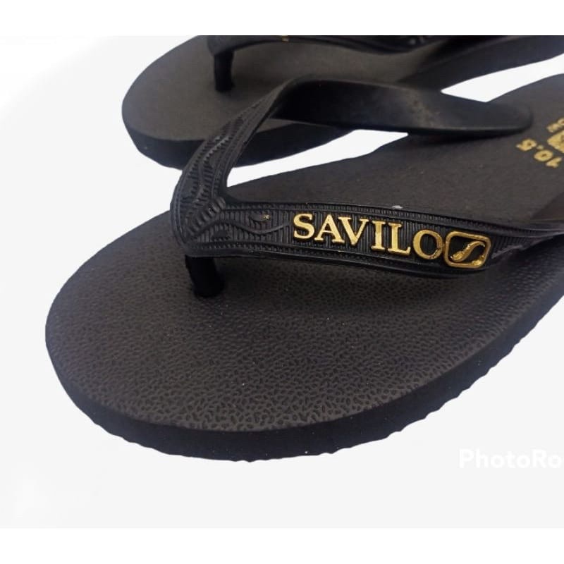 swallow savilo japit sandal karet black gold hitam