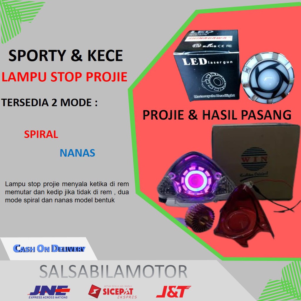 Lampu stop Rem Belakang Projie Lamp Proji Kedip Strobo Mio Beat Nouvo Vario Fino Scoopy Soul