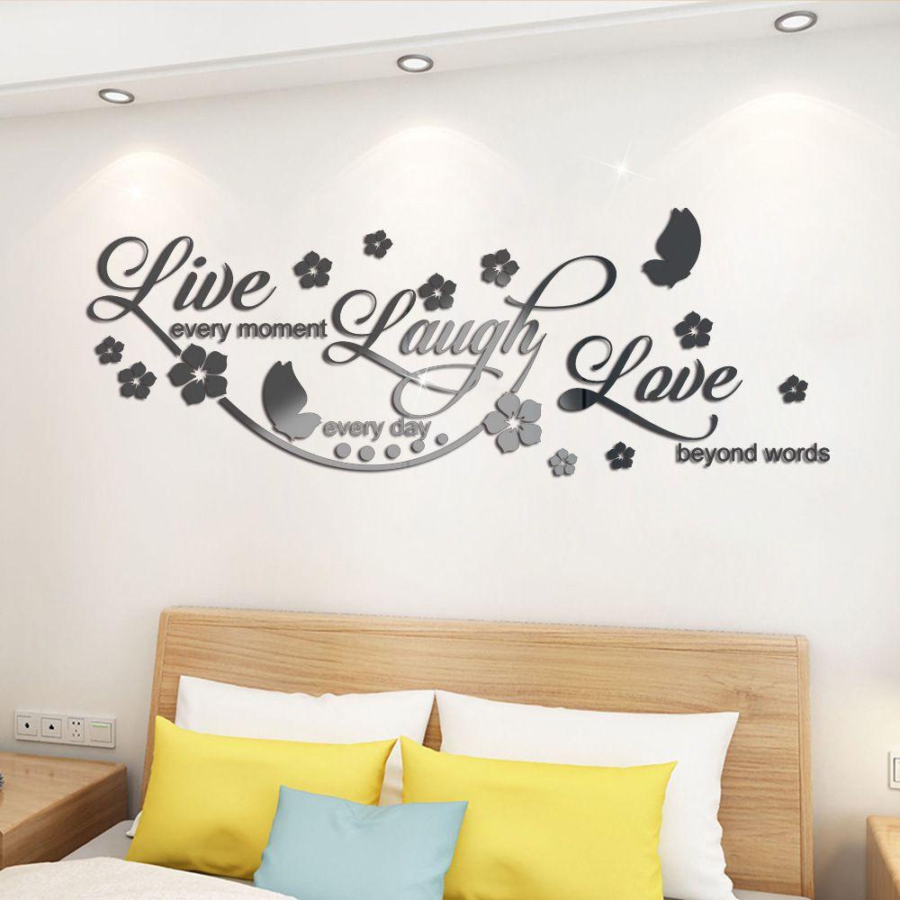 Populer Wall Decor Rumah Decal 3D Removable Quotes Stiker Dinding