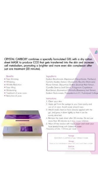 CRYSTAL CARBOXY CO² GEL MASK gel untuk mengencangkan wajah