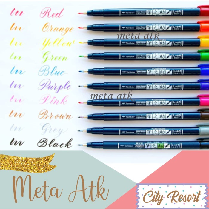 

kaligrafi-perlengkapan- tombow fudenosuke brush pen hard tip - pink -perlengkapan-kaligrafi.