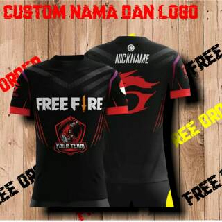  Baju  gaming custom  nama  Dan logo full printing Shopee 