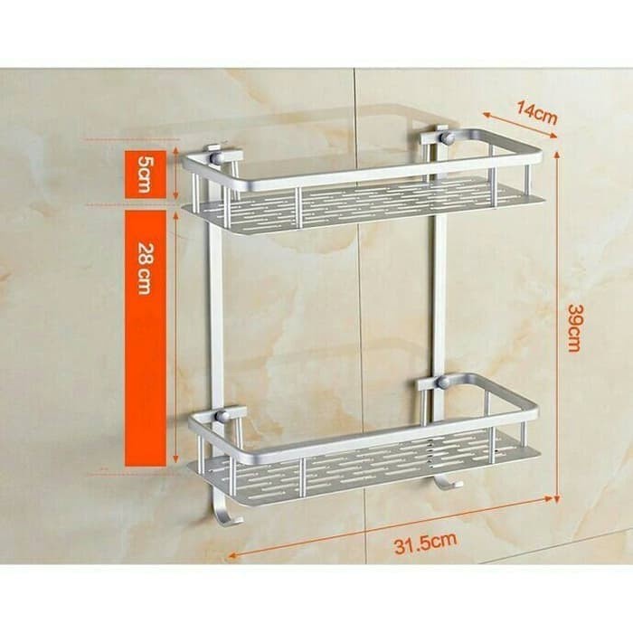 Rak Dinding Kamar Mandi Aluminium Tempat Shampo Sabun