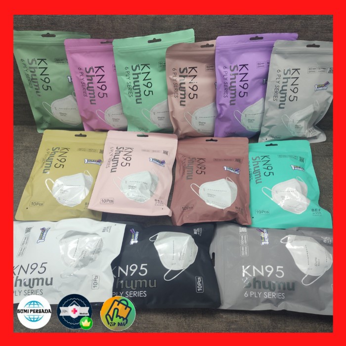 [ Shumu ] Masker KN95 l 6ply Medis Kemenkes AKD KN 95 Isi 10 Pcs 6 ply