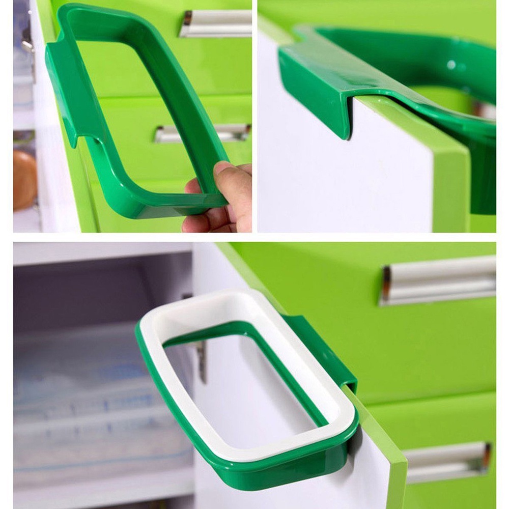 Rak Hanger Kantong Plastik Tempat Sampah - White/Green