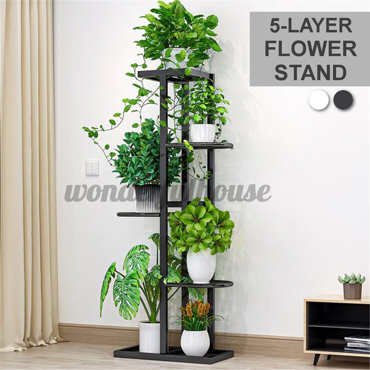 High Quality 5 Tier Iron Flower Pot Plant Display Stand Rack Shelf Holder Garden Home Decor Shopee Indonesia