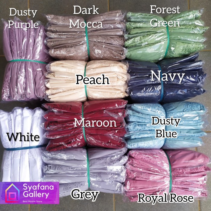 MUKENA- MUKENA DEWASA SITI KHADIJAH BORDIR KATUN SYAHRINI FATIMAH FULL KD ADEM -MUKENA.