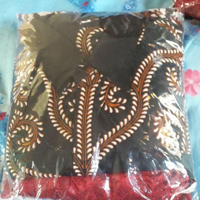 Zola_batik Batik Couple Gamis Brokat Lengan Pendek 2699 Lemah Teles