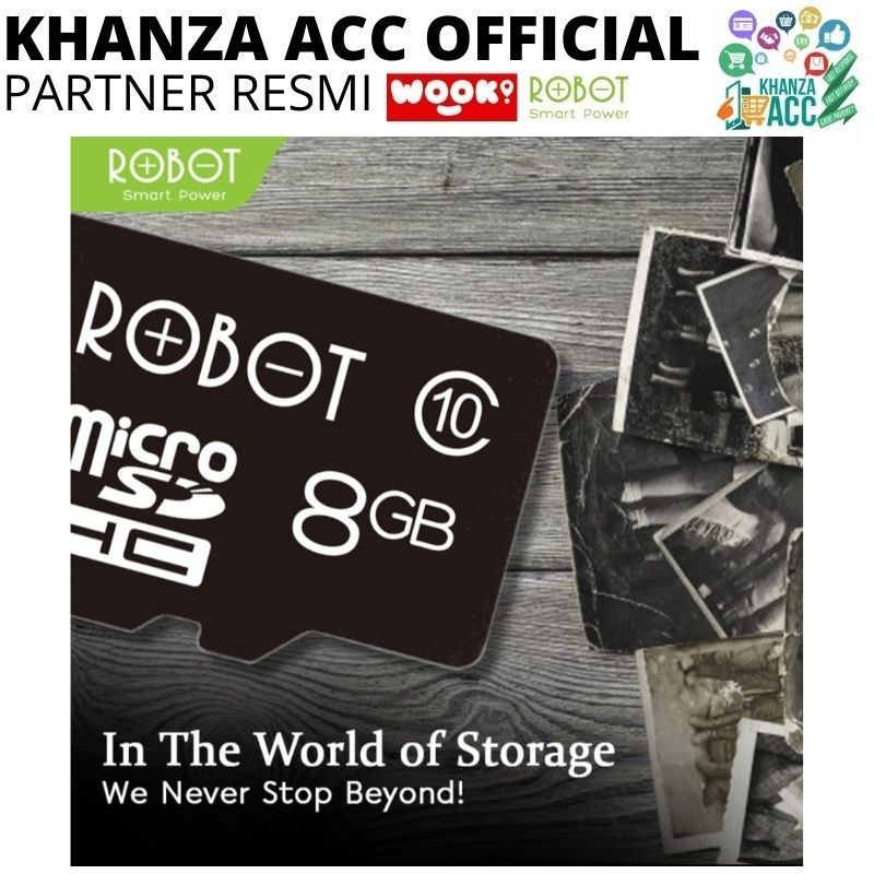 KHANZAACC Robot Kartu Memori HP Micro SD 8GB Class 10 Memory Card Original Bergaransi Resmi