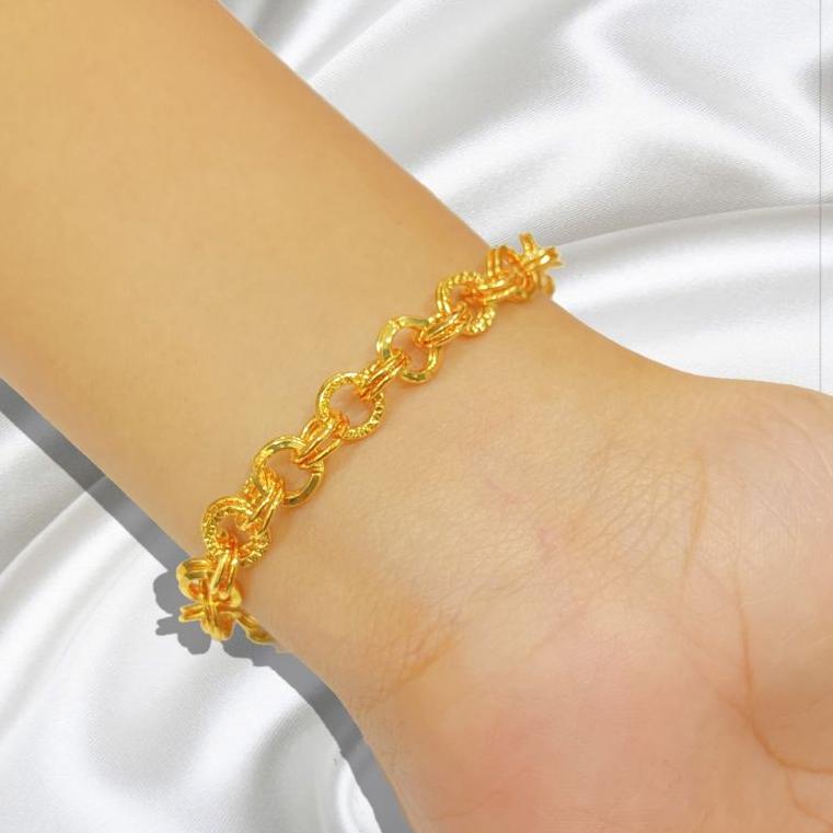 E3L7  gelang rantai simpel lapis emas avu 210