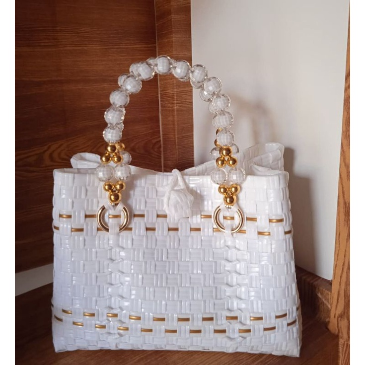 TAS JALI/ANYAMAN PREMIUM HANDLE MUTIARA CINA SANDY BAG PATTREN BALI Termurah