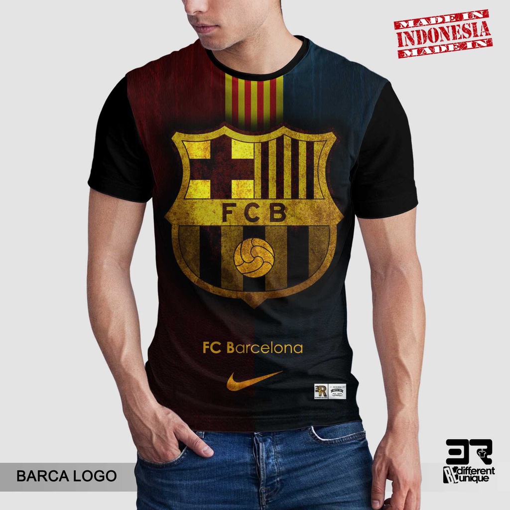 [ COD ] KAOS PRINTING GAMBAR TEAM SEPAKBOLA BARCELONA FC BARCA LOGO - BAJU SEPAK BOLA  BARCA DISTRO 