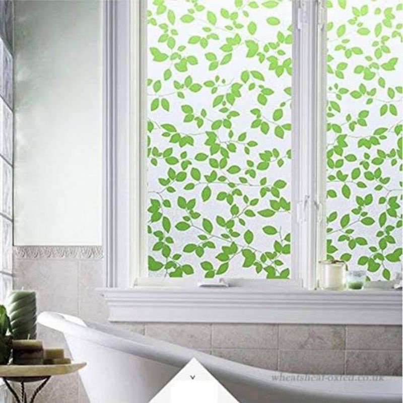 STIKER KACA MOTIF DAUN HIJAU, STICKER KACA SUNBLAST MOTIF DAUN