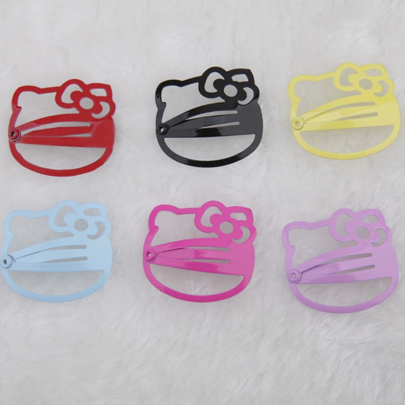 Lucu Hello Kitty Mini Jepit Rambut Macaron Warna Klip Besi Klip Samping Anak Aksesoris Rambut - olo