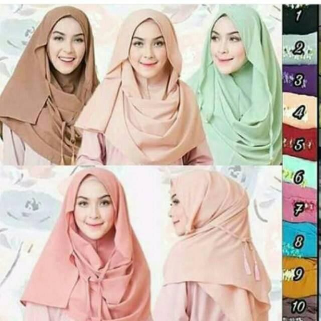 PASMINA INSTAN PASTAN TALI  bubblepop simple fashionable daily pastel khimar jilbab hijab murah