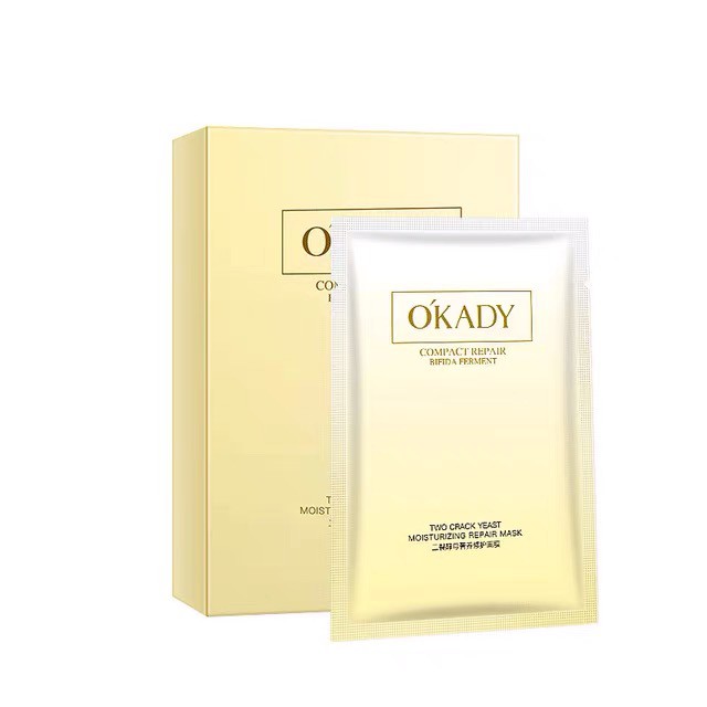 OKADY COMPACT REPAIR BIFIDA FERMENT TWO CRACK YEAST MOISTURIZING MASK MASKER WAJAH KOREA WANITA FACI