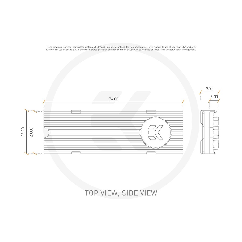 EKWB EK M.2 NVMe Heatsink Nickel