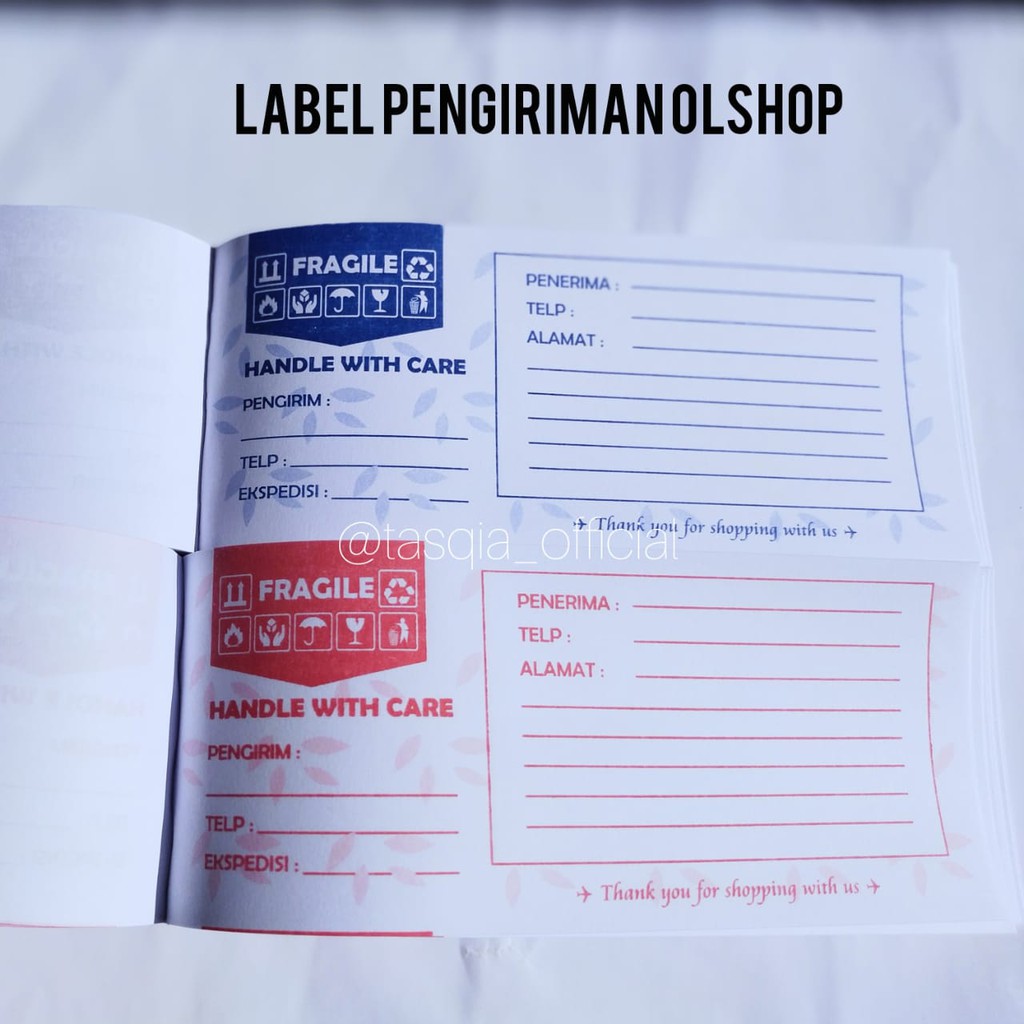 LABEL PENGIRIMAN OLSHOP / LABEL PENGIRIMAN PAKET ONLINE SHOP / LABEL