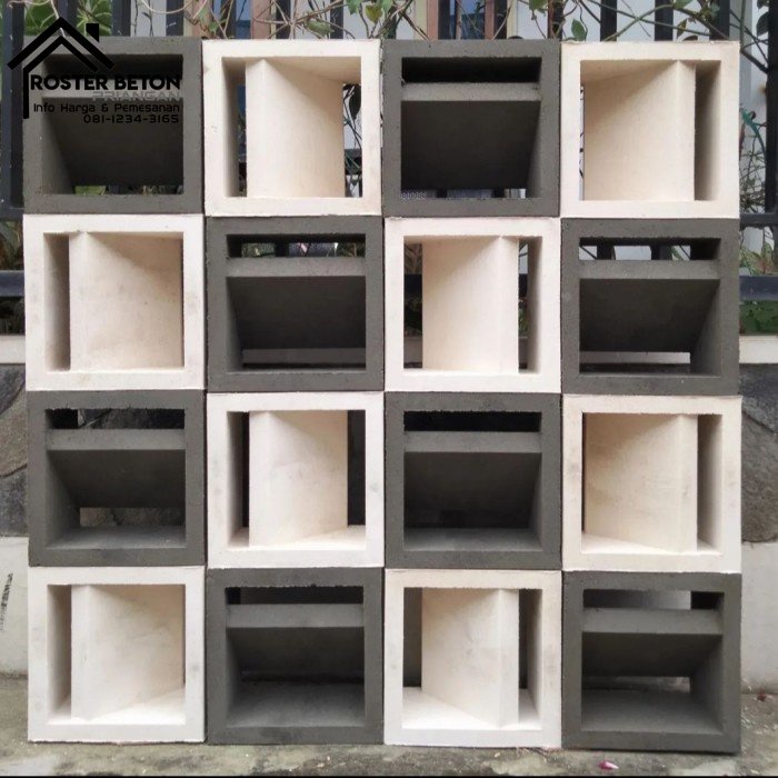 ROSTER BETON minimalis anti tampias list ( 2 muka ) | Roster beton Abu-abu