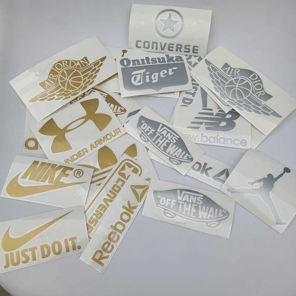 Cutting Sticker Die Cuts Sticker Souvenir Material Oracal Logo-Logo Sepatu Nike Adidas Reebok New Balance Converse dll