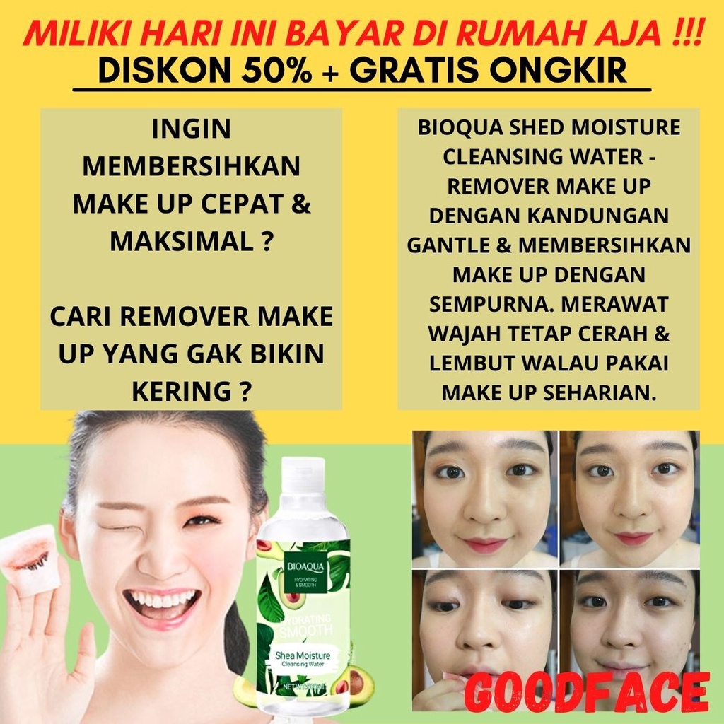 Make Up Remover BIOAQUA shea moisture cleansing water 300ml