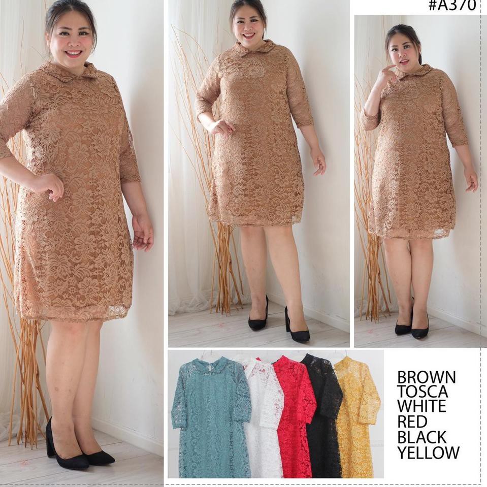 ♩ Hanbai - Dress kerah Brokat jumbo ➧